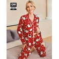 thumbnail image 2 of Ekouaer Pajamas Women's Long Sleeve Sleepwear Soft Button Down Loungewear Pjs Lounge Set Nightwear, 2 of 6