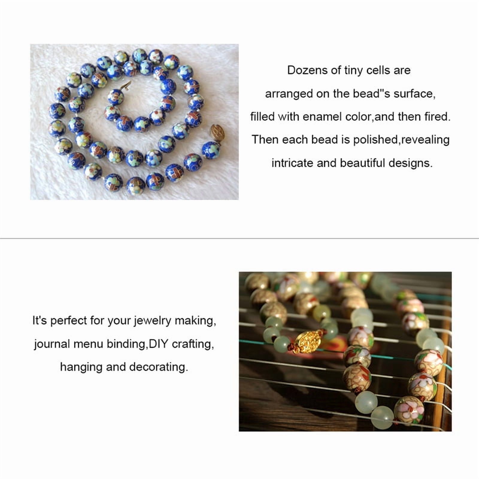 1Box Handmade Cloisonne Beads Round Mixed Color 8mm Hole: 2mm 120pcs/box Square Plastic Bead Storage Container: 6.4x6.3x2cm
