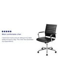 thumbnail image 2 of Mid-Back Black LeatherSoft Contemporary Ribbed Executive Swivel Office Chair, 2 of 9