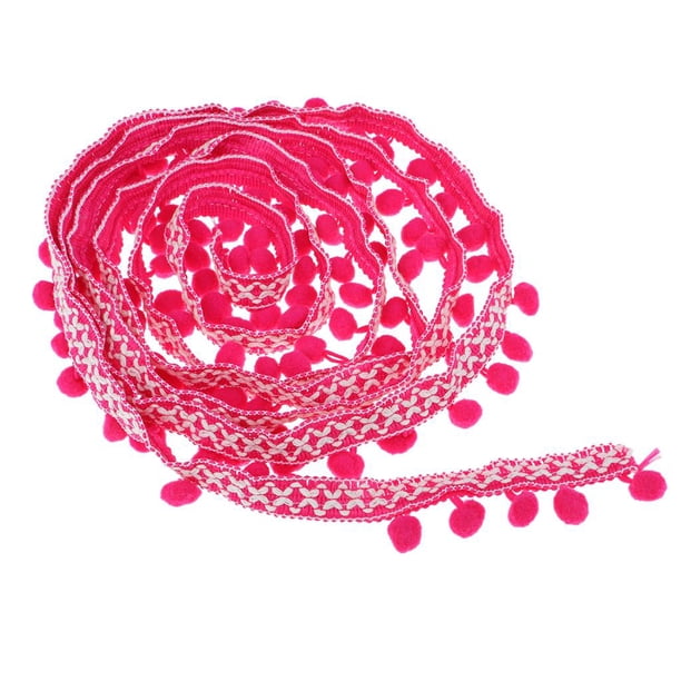 Borde De De De De 3 Yardas Para Coser Amortiguador De Cortina Rosa roja