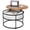 Teak, variant on 31.5" Round Lift Top Coffee Table with Hidden Compartment, Accent Center Table with Metal Frame,Teak