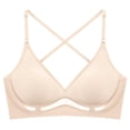 thumbnail image 6 of Backless Bra for Women,Low Back Bra,Halter Bra,Bra for Backless Dress Padded Low Cut Seamless V Neck Criss-Cross Multiway Convertible Bras Invisible Full Coverage Wireless Straps Comfort Bra Beige L, 6 of 6