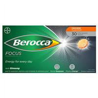 Berocca Orange Flavour Vitamin B & C multivitamins With Ginseng Energy  Effervescent 30 Tablets 