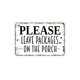 thumbnail image 1 of Letrero de metal con texto "Por favor, deje los paquetes en el porche", letrero para pequeñas empresas, letrero de metal moderno y contemporáneo para pared, tamaño: 8 x 12 pulgadas, 1 of 4