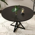 thumbnail image 5 of 47" Round Dining Table, 4-6 Seat Kitchen & Dining Room Tables with Metal Base,Space Saving, 4 Pieces of Desktop,(Only Table), 5 of 8