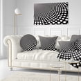 thumbnail image 3 of Designart Fractal Square Pixel Mosaic Illustration - Abstract Throw Pillow - 12x20, 3 of 5