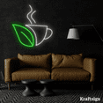 thumbnail image 3 of Craftnamesign Coffee Leaf Neon sign, Coffee Shop Decor, Bedroom Wall Art, 3 of 4