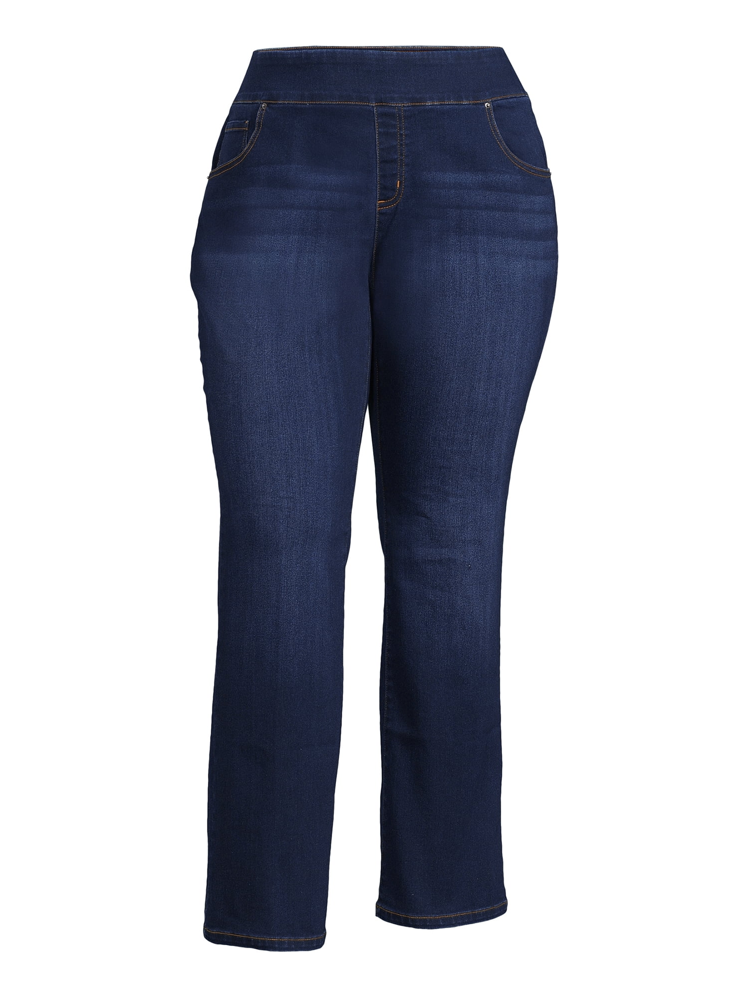 The Pioneer Woman Pull On Embroidered Bootcut Jeans, 32” Inseam, Sizes XS-3X, Women's and Women's Plus