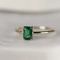 thumbnail image 2 of Jewelerix Classic Moissanite Ring Emerald Cut Green Gemstone Engagement Ring 14K Yellow Gold Vermeil Anniversary Proposal Gift Ring, 2 of 5
