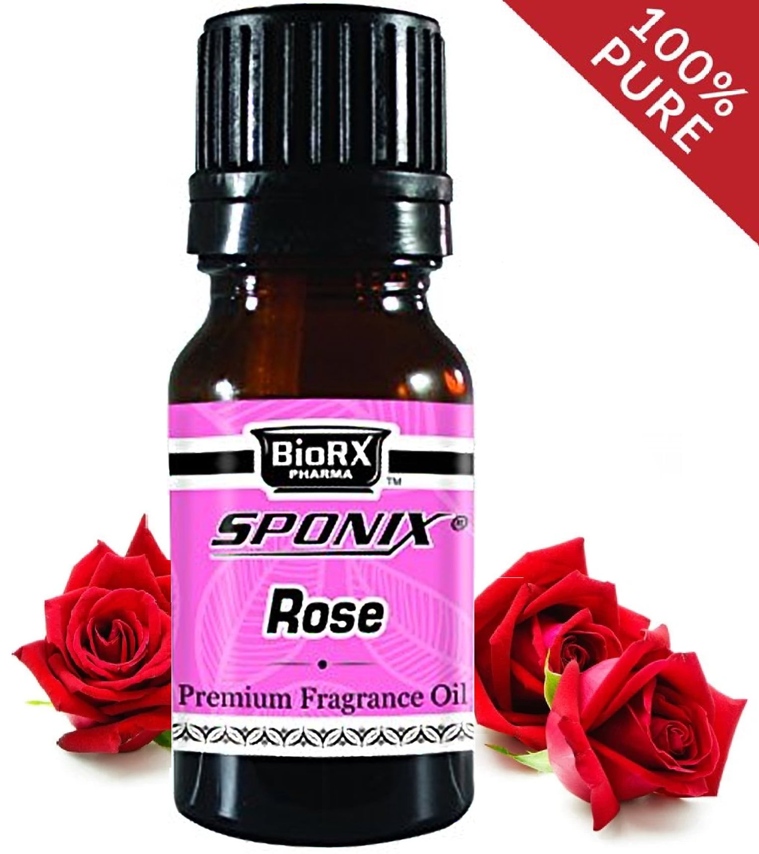Rose Fragrance Oil Aromatic Premium Grade Scented Perfume Oil Perfume 10 ml / .33 fl oz by Sponix Made in USA