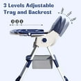thumbnail image 6 of HENG CO. 4-in-1 Baby High Chair with 5-Point Harness, Convertible Toddler Dining Chair, Double-Layer Tray & Toy Rack, PP+Steel Frame, for 6M-3Y Deep Blue, 6 of 10