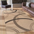 thumbnail image 4 of SUNDEREY 3'x5' Geometri Area Rug, 3x5ft Washable Bedroom Rug,Easy Jute Indoor Outdoor Carpet, Farmhouse Non Slip Circular Pattern Rug for Dining Room Office Entrance Kitchen,Khaki, 4 of 10
