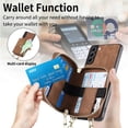 thumbnail image 4 of for Samsung Galaxy S22 Plus Wallet Case, Crossbody Phone Purse with Card Holder for Women, Zipper PU Leather Carrying Cover Gift with Shoulder Strap Kickstand Anti-drop for S22 Plus - Brown, 4 of 10