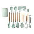 thumbnail image 1 of Silicone Cookware Set, Nonstick Kitchen Utensils 11 Piece Cookware Set, Heat Resistant Cookware, Silicone Kitchen Tools Gift, Stainless Steel Handles (Light Green - 11 Pieces), 1 of 5