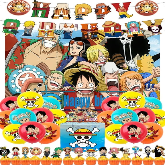 ONE PIECE Party Decorations,ONE PIECE Birthday Decorations ONE PIECE Decorations ONE PIECE Banner & Banner, balloon, background cloth etc Birthday Party Supplies
