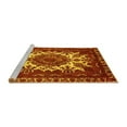 thumbnail image 2 of Ahgly Company Machine Washable Indoor Round Oriental Yellow Industrial Area Rugs, 4' Round, 2 of 4