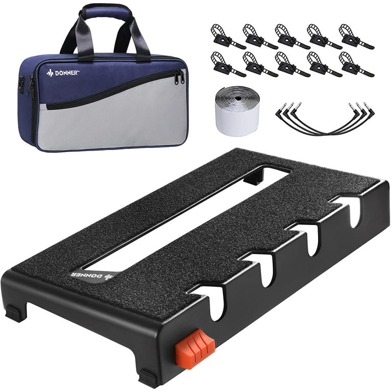 Donner Small Guitar Pedal Board, Mini Effects Pedalboard Power Supply Set  DB-S100 with Convertible Bag Backpack, 60 Adhesive Backed Hook-and-Loop  and Power Supply Mounting Device,14.46 x 7.51 