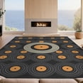 thumbnail image 2 of Design&I 8'x10' Washable Area Rug Record Retro Spinning Disc With Concentric Groove Rings Vinyl Flowing Dynamic for Living Room, Family Extra Large Skid-Resistant Low Profile, 2 of 7