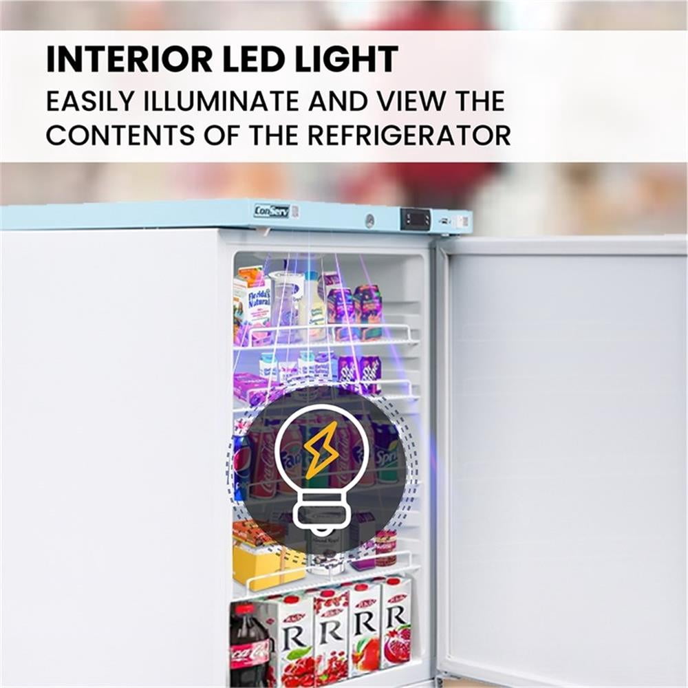 Pemberly Row 3.9 cu.ft. Commercial Refrigerator in White with Temperature Alarm