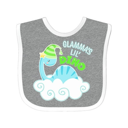 

Inktastic Glamma s Lil Dino with Cute Blue Baby Dinosaur Gift Baby Boy or Baby Girl Bib
