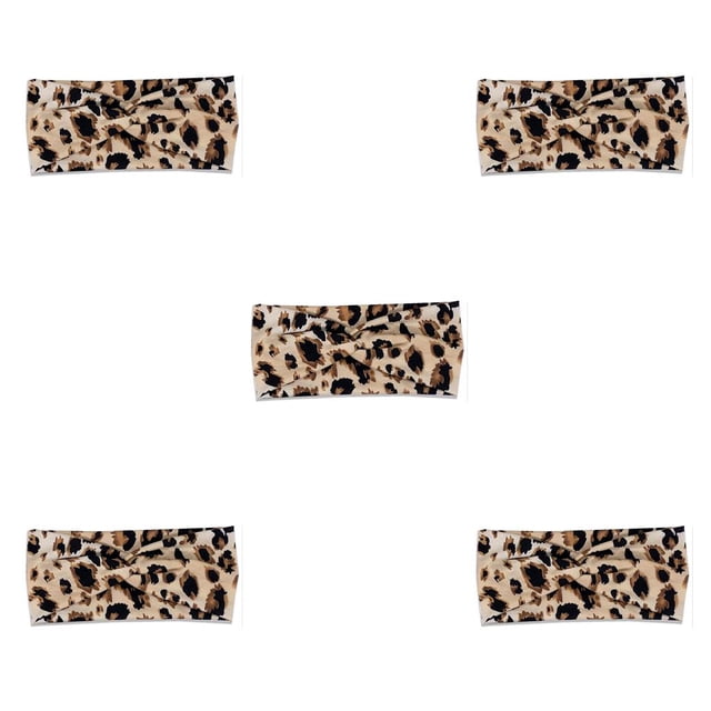 Diadema de ganchillo Sonducket con Estampado de leopardo ajustable para deportes gimnasio correr