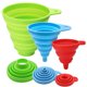 thumbnail image 1 of Embudos para llenar botellas, embudo de cocina, embudos plegables de silicona de grado alimenticio, para transferir líquidos y polvos (paquete de 3), 1 of 5