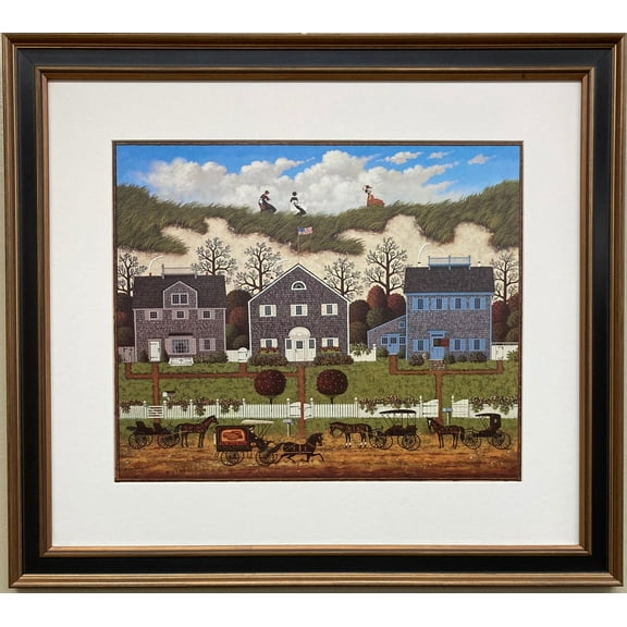 Charles Wysocki "Nantucket Winds" New CUSTOM FRAMED Art Americana Generic