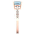thumbnail image 3 of 2.7 ct Cushion Cut Natural Swiss Blue Topaz Solitaire with Simulated Diamond Accents 18K Rose Gold Womens Engagement Ring, 3 of 5