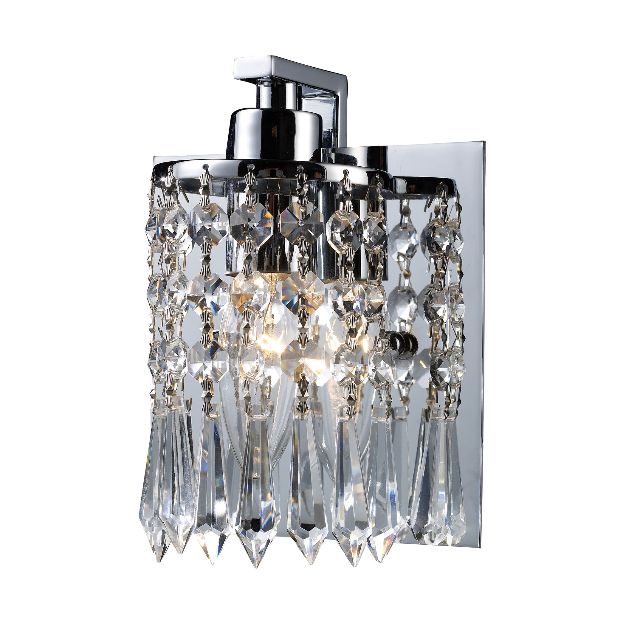 Optix 1Light Vanity Lamp in Polished Chrome with Clear Crystal