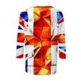 thumbnail image 5 of LYEAA Women 3/4 Sleeve UK Flag Print Shirt, Round Neck Casual Summer Tops, Comfortable Stretchy Fabric Blouse for Beach Vacation Daily Outfits Blue XXL, 5 of 5
