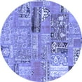 thumbnail image 1 of Ahgly Company Indoor Round Patchwork Blue Transitional Area Rugs, 3' Round, 1 of 4