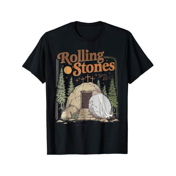 Camiseta cristiana retro de Pascua "La piedra fue removida, él está vivo".
