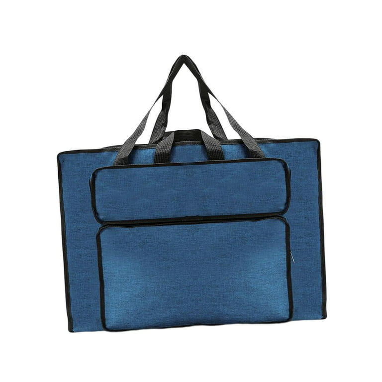 Art Portfolio Case Art Supplies Multifunction Portable Organizer Drawing Painting Board Storage Shoulder Case Art Portfolio Tote for Outdoor Blue