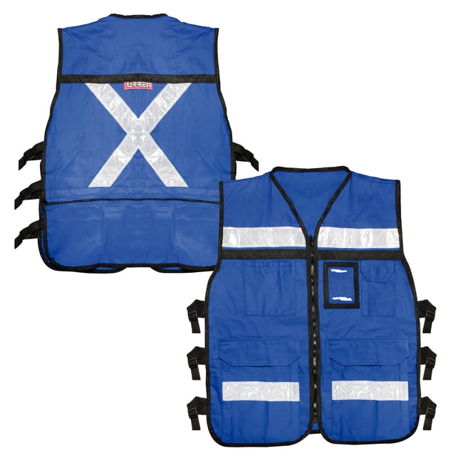 Chaleco abierto Urrea azul talla extra grande