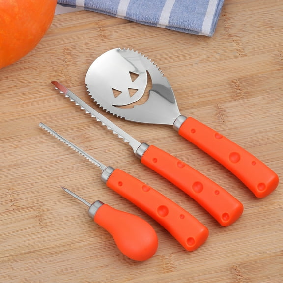 Yeahibaby-4PCS Pumpkin Carving Kit - Sturdy Stainless Steel Lantern Carving Tools Set