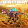 thumbnail image 2 of Light-up Walking Dinosaur Toy for Kids, 12 inches Electronic Dinosaur with Roaring Sound Robot Dinosaur Gift for Boys & Girls 3 4 5 6 7 Years - Brwon, 2 of 7