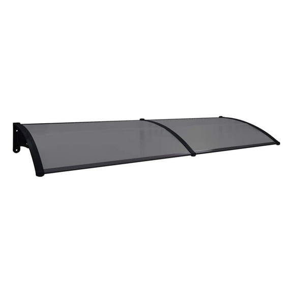 Door Canopy Black 94.5"x31.5" PC ，Outdoor Door Window Awning Canopy Patio Cover Rain Snow Protection
