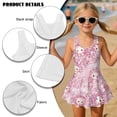 thumbnail image 6 of Xixirimido Pink Cherry Blossom & Axolotl Print Girls One Piece Swimsuits Sleeveless Swim Dress for Girls Skirted Bathing Suit Hawaiian Skirt Swimwear UPF 50+ Sun Protection, 5-6 Years, 6 of 7