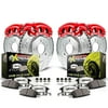 Power Stop Front and Rear Z26 Street Warrior Brake Pad and Rotor Kit with Red Powder Coated Calipers KC6726-26 Fits 2013 Volkswagen Beetle