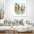 thumbnail image 4 of Designart Colorful Illustration of City - Cityscape Throw Pillow - 12x20, 4 of 5