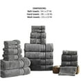 thumbnail image 2 of Bergamo 18 Piece Spun loft Towel Set with Twill Weave The Urban Port, Charcoal Gray- Saltoro Sherpi, 2 of 2