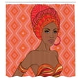thumbnail image 3 of Ambesonne Afro Shower Curtain, Zulu Girls, 69"Wx84"L, Scarlet Umber, 3 of 5