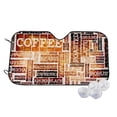 thumbnail image 2 of Picia Hand Drawn Vintage Coffee Curved Windshield Sunshade Accordion Folding Style Auto Shade for Car Truck SUV Van Blocks UV Ray Sun Visor Protector -, 2 of 7