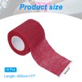 thumbnail image 2 of 2" x 177" 6 Pcs Self Adhesive Bandage Wrap Elastic Self Tape Sport Wine Red, 2 of 6