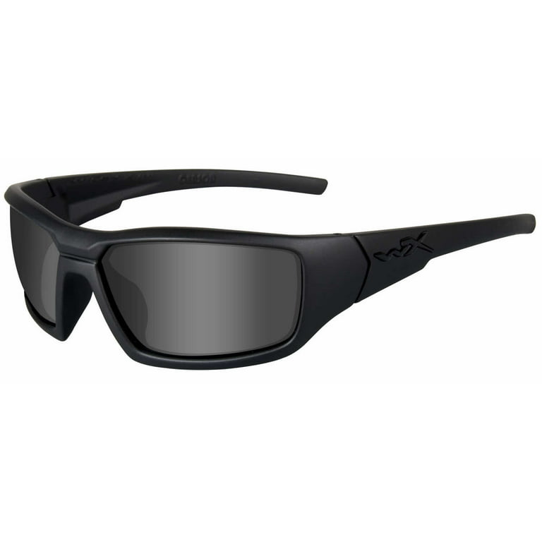 Wiley X WX Censor Black Ops Men's Sunglasses, Polarized Smoke Grey Lens /  Matte Black Frame - SSCEN08 