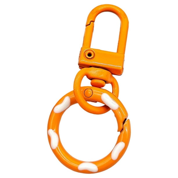 Llavero de donut | Gancho de resorte y pomo de puerta | Lindos dijes esmaltados para llaves y bolsos | Accesorio decorativo para niños y adultos | Paquete de 2