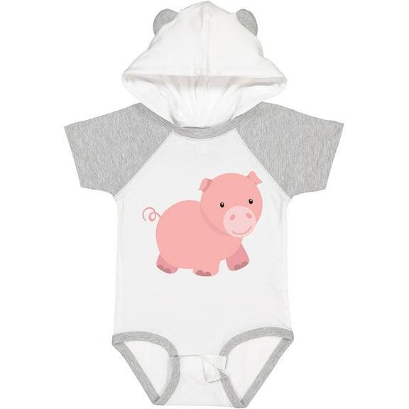Inktastic Cute Little Pink Farm Pig Boys or Girls Baby Bodysuit