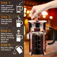 thumbnail image 5 of YMMIND Cafetera de prensa francesa Prensa de café de acero inoxidable 304 de 21 oz, con sistema de 4 filtros, vidrio de prensa francesa de borosilicato de espesor resistente al calor, émbolo de café d, 5 of 5
