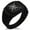 Black, variant on Stainless Steel Nautical Moon & Sun Compass CZ Ribbed Needle Stripe Pattern Biker Style Polished Ring