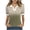 Army Green-03, variant on Women's Collared Shirt Ombre Gradient V Neck Casual Knit Blouse White Trim Top Summer Clothes
